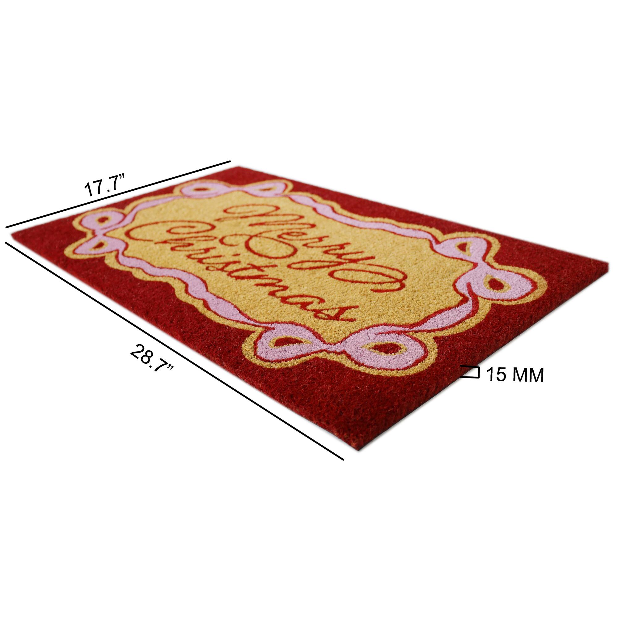 Merry Christmas with Pink Bows Doormat by Ashland®